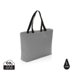 Große Kühltasche mit Logo bedruckt aus recyceltem Canvas, 285 g/m2 farbe grau