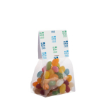 Bedruckbarer Beutel mit Jelly Beans-Mischung als Giveaway, 100 g farbe transparent Hauptansicht