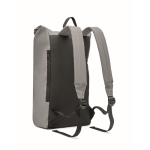 Reflektierender Laptop-Rucksack mit Rolltop-Verschluss aus Polyester, 15” farbe mattsilber zweite Ansicht