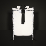 Reflektierender Laptop-Rucksack mit Rolltop-Verschluss aus Polyester, 15” farbe mattsilber drittes Detailbild