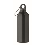 Auslaufsichere Flasche aus recyceltem Aluminium mit Karabiner, 500 ml farbe schwarz