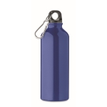 Auslaufsichere Flasche aus recyceltem Aluminium mit Karabiner, 500 ml farbe blau