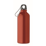 Auslaufsichere Flasche aus recyceltem Aluminium mit Karabiner, 500 ml farbe rot