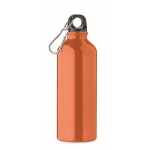 Auslaufsichere Flasche aus recyceltem Aluminium mit Karabiner, 500 ml farbe orange