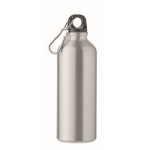 Auslaufsichere Flasche aus recyceltem Aluminium mit Karabiner, 500 ml farbe mattsilber