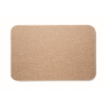 Leinen-Fußmatte mit rutschfester Rückseite, Größe 58 x 38 cm farbe beige fünfte Ansicht