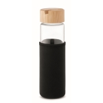 Auslaufsichere Glasflasche mit Smartphone-Halterung, 600 ml farbe schwarz