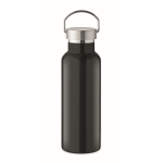 Flasche aus recyceltem Edelstahl mit Griff am Deckel, 500 ml farbe schwarz