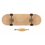 Mini-Fingerspielzeug in Skateboardform aus Holz als Werbemittel farbe holzton vierte Ansicht