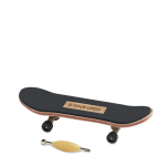 Mini-Fingerspielzeug in Skateboardform aus Holz als Werbemittel farbe holzton Ansicht mit Druckbereich