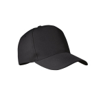 5-Panel-Baseballkappe aus RPET-Polyester, Größe 7 1/4, 210 g/m2 farbe schwarz