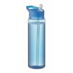 Auslaufsichere Tritan Renew Flasche für Sport mit Trinkhalm, 650 ml farbe blau-transparent zweite Ansicht