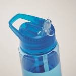 Auslaufsichere Tritan Renew Flasche für Sport mit Trinkhalm, 650 ml farbe blau-transparent drittes Detailbild