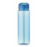 Auslaufsichere Tritan Renew Flasche für Sport mit Trinkhalm, 650 ml farbe blau-transparent vierte Ansicht