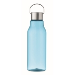 Auslaufsichere Tritan Renew-Flasche mit Stahlgriffdeckel, 800 ml farbe blau-transparent dritte Ansicht