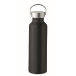 Flasche aus recyceltem Aluminium mit auslaufsicherem Verschluss, 500 ml farbe schwarz