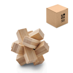 Günstiges Puzzle aus Bambus in Sternenform als Werbeartikel für Kinder farbe holzton Ansicht mit Druckbereich