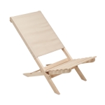 Klappbarer Strandstuhl aus Holz im 2-er Pack, max. Tragkraft: 95 kg farbe beige