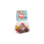 Gummibärchen-Tüte mit Mix mit Kopfteil für Logodruck, 50 g farbe transparent