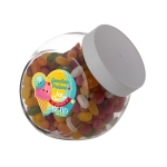 Jelly Beans als Werbegeschenk im bedruckbaren Glas, 900 ml farbe weiß