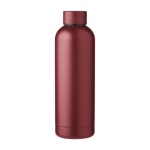 Thermoflasche aus recyceltem Stahl bedrucken mit mattem Finish, 500 ml farbe bordeaux erste Ansicht