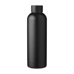 Thermoflasche aus recyceltem Stahl bedrucken mit mattem Finish, 500 ml farbe schwarz erste Ansicht