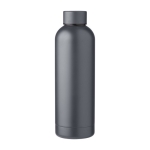 Thermoflasche aus recyceltem Stahl bedrucken mit mattem Finish, 500 ml farbe grau erste Ansicht