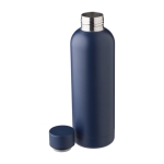 Thermoflasche aus recyceltem Stahl bedrucken mit mattem Finish, 500 ml farbe marineblau dritte Ansicht