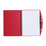 Notizbuch mit Hardcover und passendem Stift, linierte A5-Blätter farbe rot 41603.75