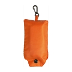 Faltbare Einkaufstasche bedrucken aus 190T Polyester mit Karabiner farbe orange erste Ansicht