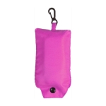 Faltbare Einkaufstasche bedrucken aus 190T Polyester mit Karabiner farbe rosa erste Ansicht