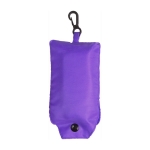 Faltbare Einkaufstasche bedrucken aus 190T Polyester mit Karabiner farbe violett erste Ansicht