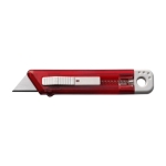 Transparentes Cuttermesser mit automatischem Sicherheitsrückzug farbe rot 41603.75