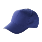 Baseball Cap mit weißem Kontrastrand und Klettverschluss für Werbung farbe blau erste Ansicht