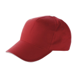 Baseball Cap mit weißem Kontrastrand und Klettverschluss für Werbung farbe rot erste Ansicht