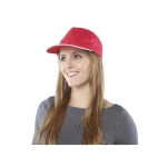 Baseball Cap mit weißem Kontrastrand und Klettverschluss für Werbung farbe rot 41603.75