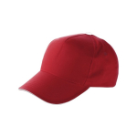 Baseball Cap mit weißem Kontrastrand und Klettverschluss für Werbung farbe rot dritte Ansicht