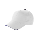 Baseball Cap mit weißem Kontrastrand und Klettverschluss für Werbung farbe weiß 41603.75