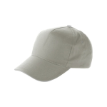 Baseball Cap mit weißem Kontrastrand und Klettverschluss für Werbung farbe grau 41603.75