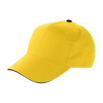 Baseball Cap mit weißem Kontrastrand und Klettverschluss für Werbung farbe gelb erste Ansicht