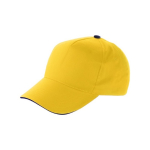 Baseball Cap mit weißem Kontrastrand und Klettverschluss für Werbung farbe gelb 41603.75