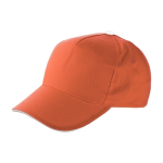 Baseball Cap mit weißem Kontrastrand und Klettverschluss für Werbung farbe orange erste Ansicht