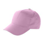 Baseball Cap mit weißem Kontrastrand und Klettverschluss für Werbung farbe rosa erste Ansicht