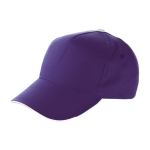 Baseball Cap mit weißem Kontrastrand und Klettverschluss für Werbung farbe violett erste Ansicht