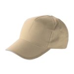 Baseball Cap mit weißem Kontrastrand und Klettverschluss für Werbung farbe khaki erste Ansicht