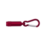 Kleine Taschenlampe aus Aluminium mit Karabiner und LED-Licht farbe rot 41603.75