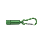 Kleine Taschenlampe aus Aluminium mit Karabiner und LED-Licht farbe grün 41603.75