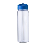 Sportflasche aus recyceltem Kunststoff mit faltbarem Strohhalm, 750 ml farbe blau vierte Ansicht