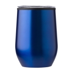 Mattierter Edelstahlbecher mit Schnappdeckel, 300 ml farbe blau erste Ansicht