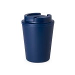 Doppelwandiger To Go Becher aus recyceltem Plastik, 300ml farbe marineblau erste Ansicht